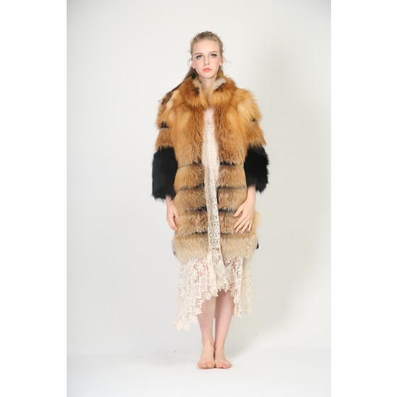 Real Red Fox Fur Coat