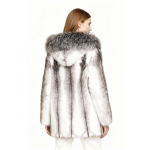 Monochrome Luxe Faux Fur Hooded Coat