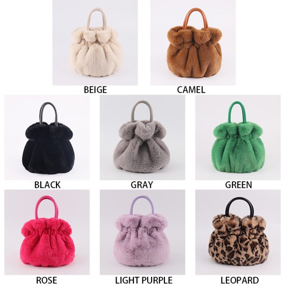 Faux Rex Rabbit Fur Handbag