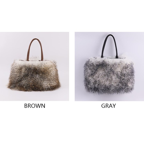 Gradient Mongolian Lamb Fur Tote