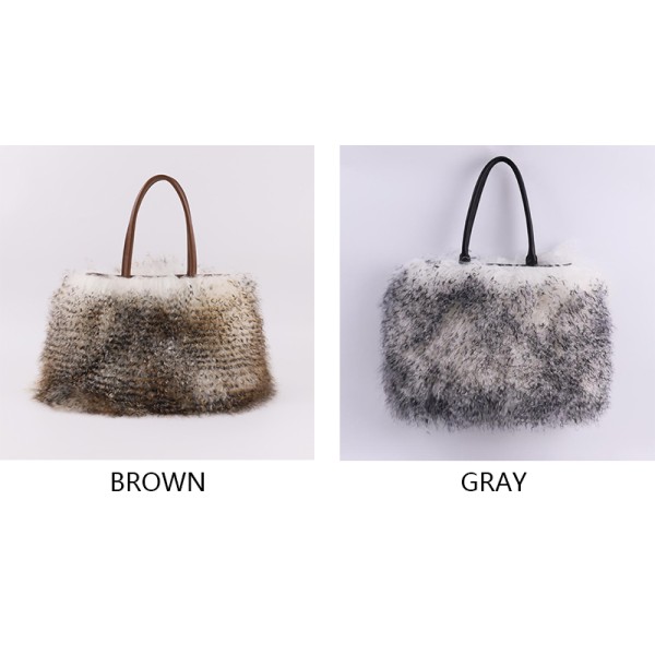 Gradient Mongolian Lamb Fur Tote