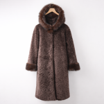 Women's Luxury Elegant Full-Length Hooded Fur Coat