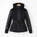 Women's Insulated Waterproof Belted Hooded Ski Jacket