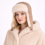 Women's Real Leather Warm Earflap Trapper Hat