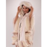 Elegant Wool & Fox Fur Cloak