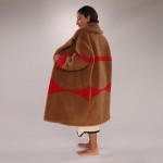Oversized Color Block Faux Fur Coat